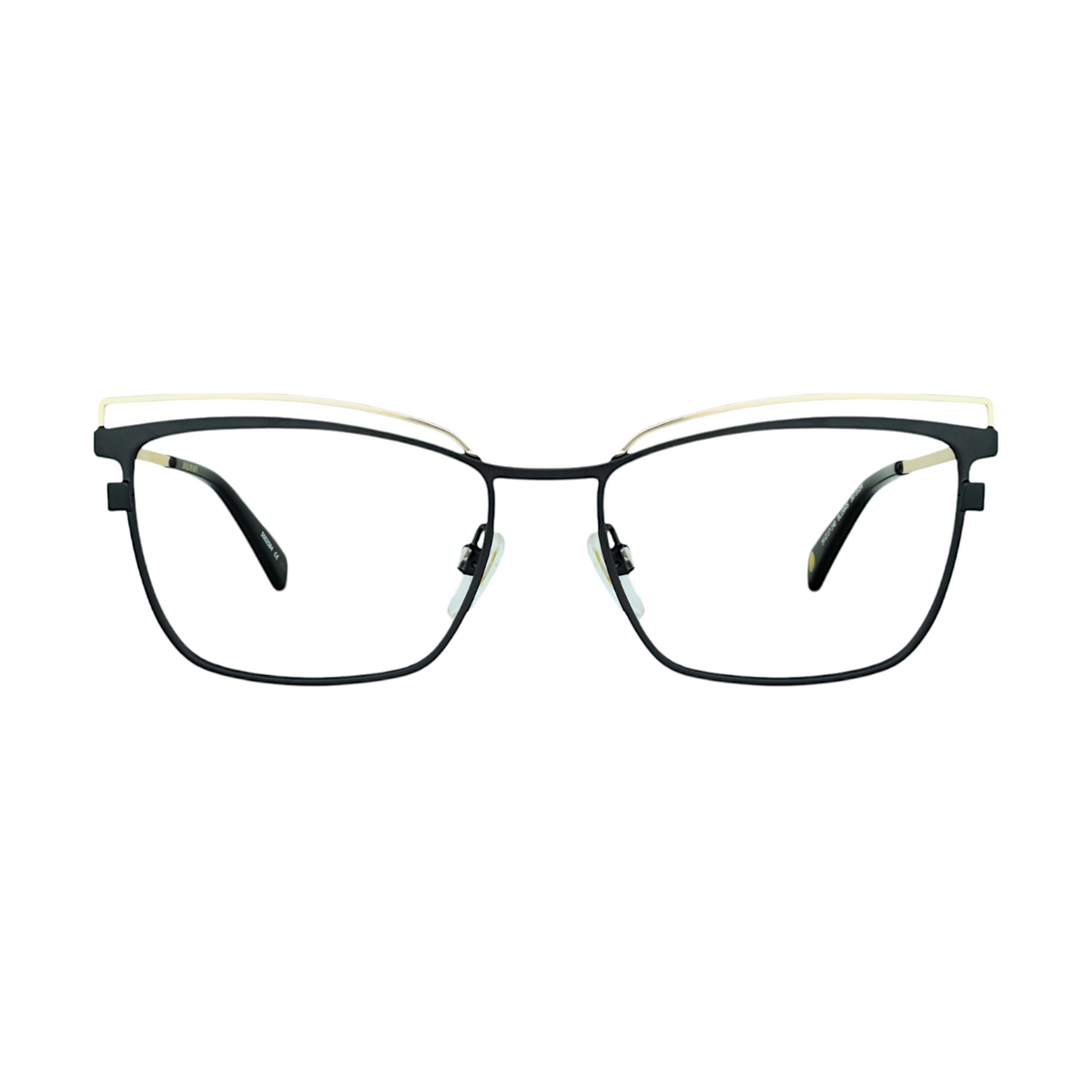 Balmain BL1560s black and gold square metal women's eyeglasses