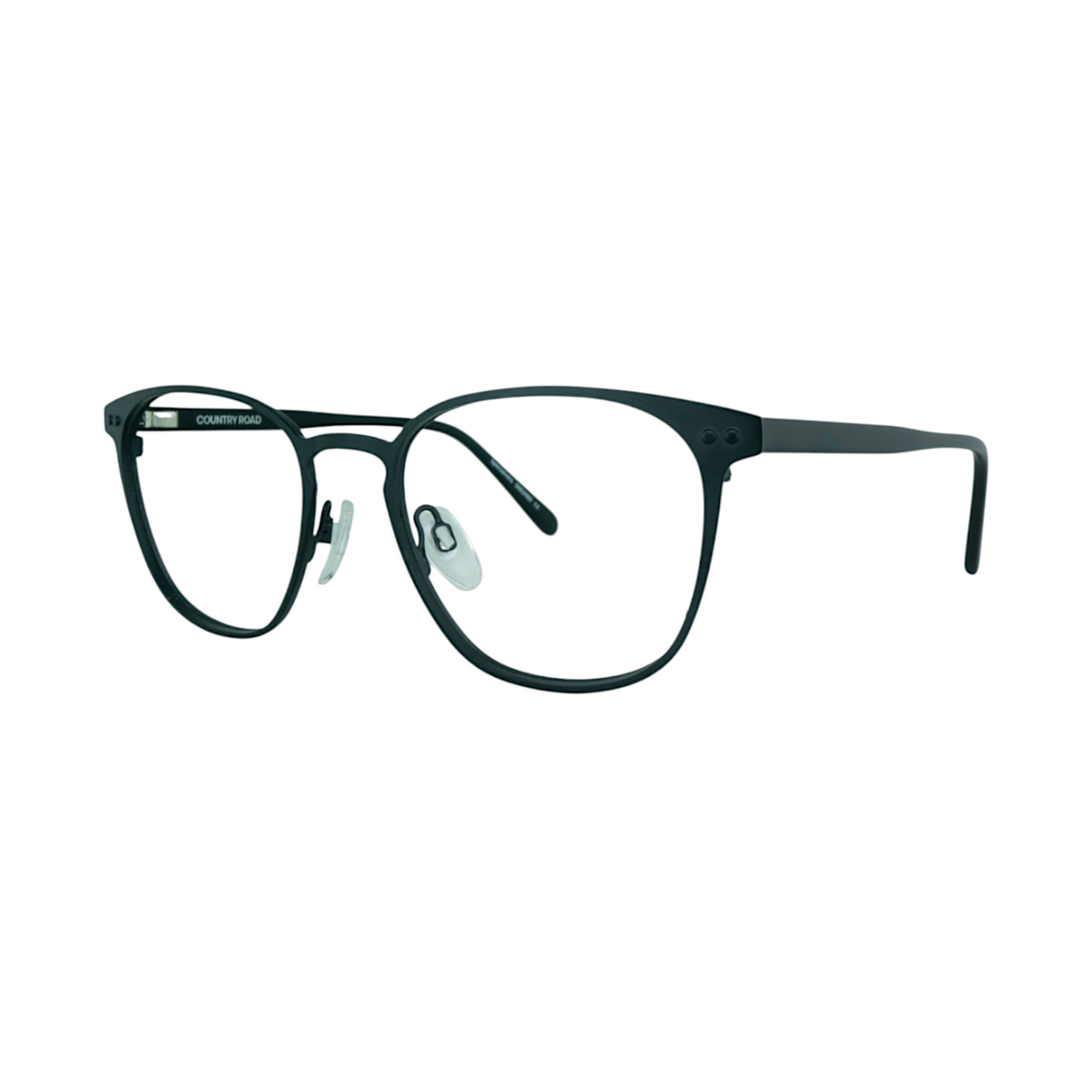 Country Road CR 63 matte black round metal eyeglasses - view 3
