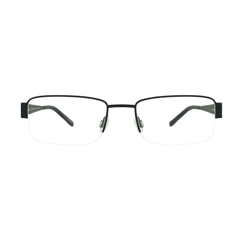 Lightec 6756 matte black half-rimless eyeglasses