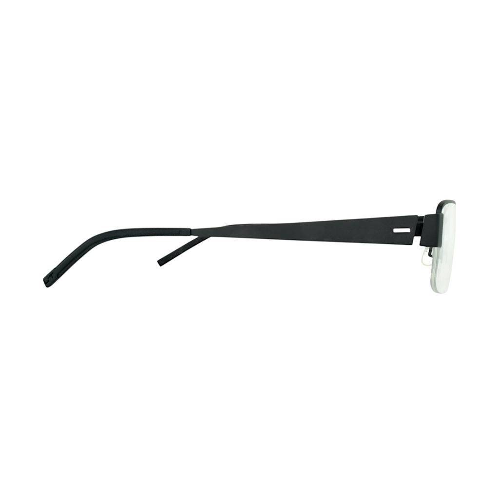 Lightec 6756 matte black half-rimless eyeglasses - view 2