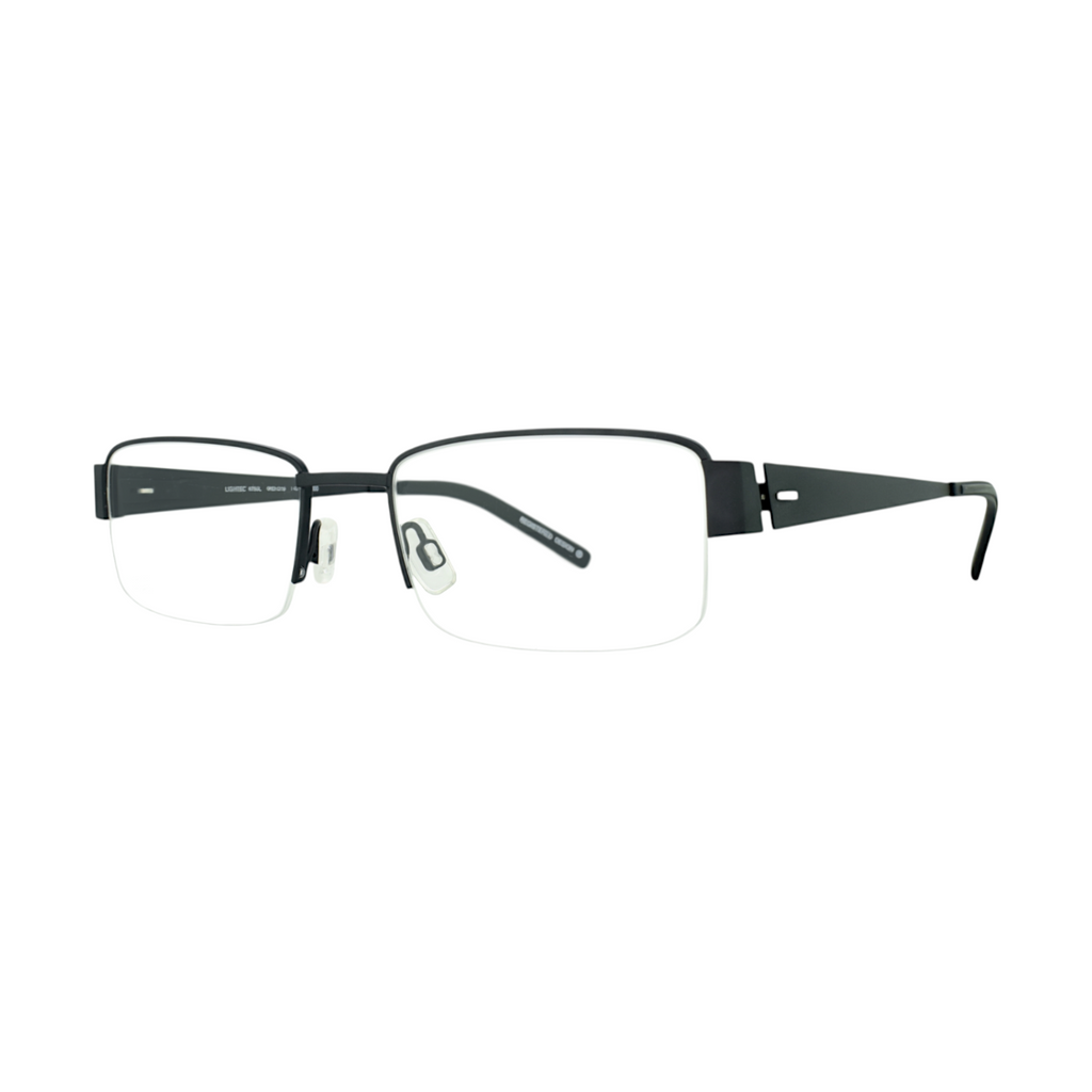 Lightec 6756 matte black half-rimless eyeglasses - view 3